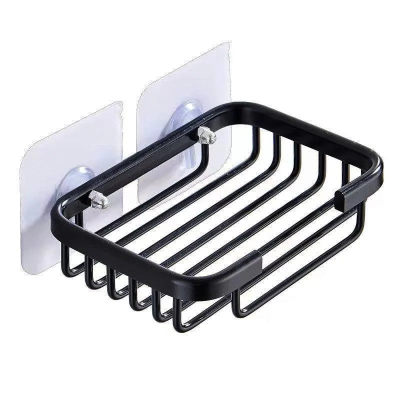 1pc Wall Mounted Aluminum Soap Rack, Kitchen, Bathroom, Draining Soap Mesh, Soap Storage Rack, Multi-purpose