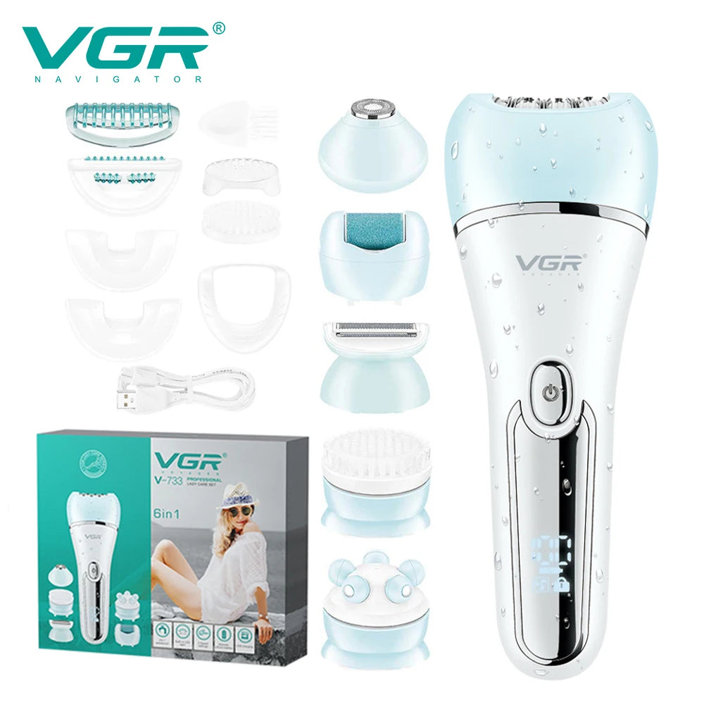 VGR Hair Trimmer Professional Hair Removal Tool Electric Epilator Lady Shaver Waterproof Hair Remover Epilator for Women V-733