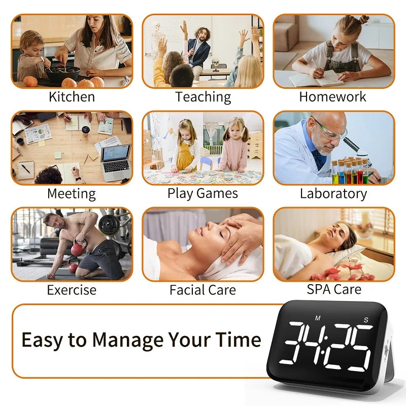 NOKLEAD Home Multifunction Kitchen Timer Digital Timer Countdown Bracket Cooking Timer Cooking Accessories Study Stopwatch