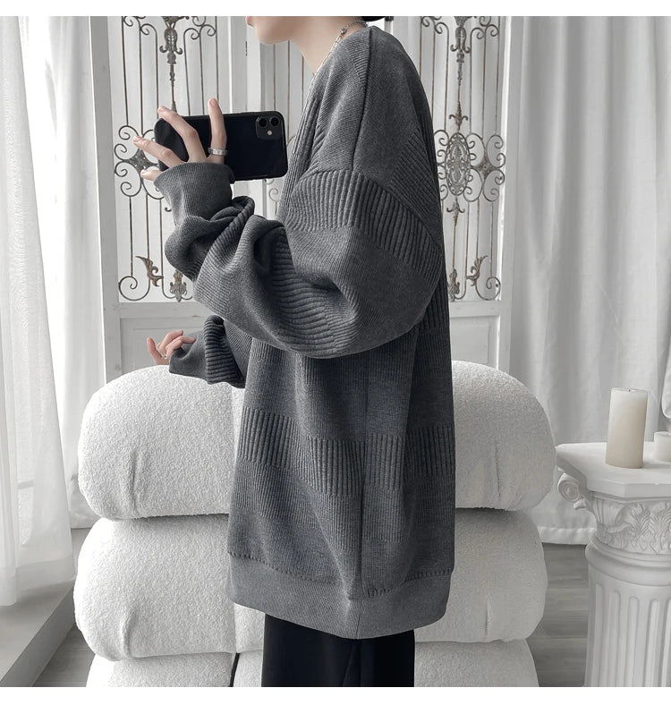 2024 Hoodies Jacquard Sweatshirt Mens White Pullover Streetwear Casual Fashion Clothes Mens Oversized Korean Harajuku T Shirt
