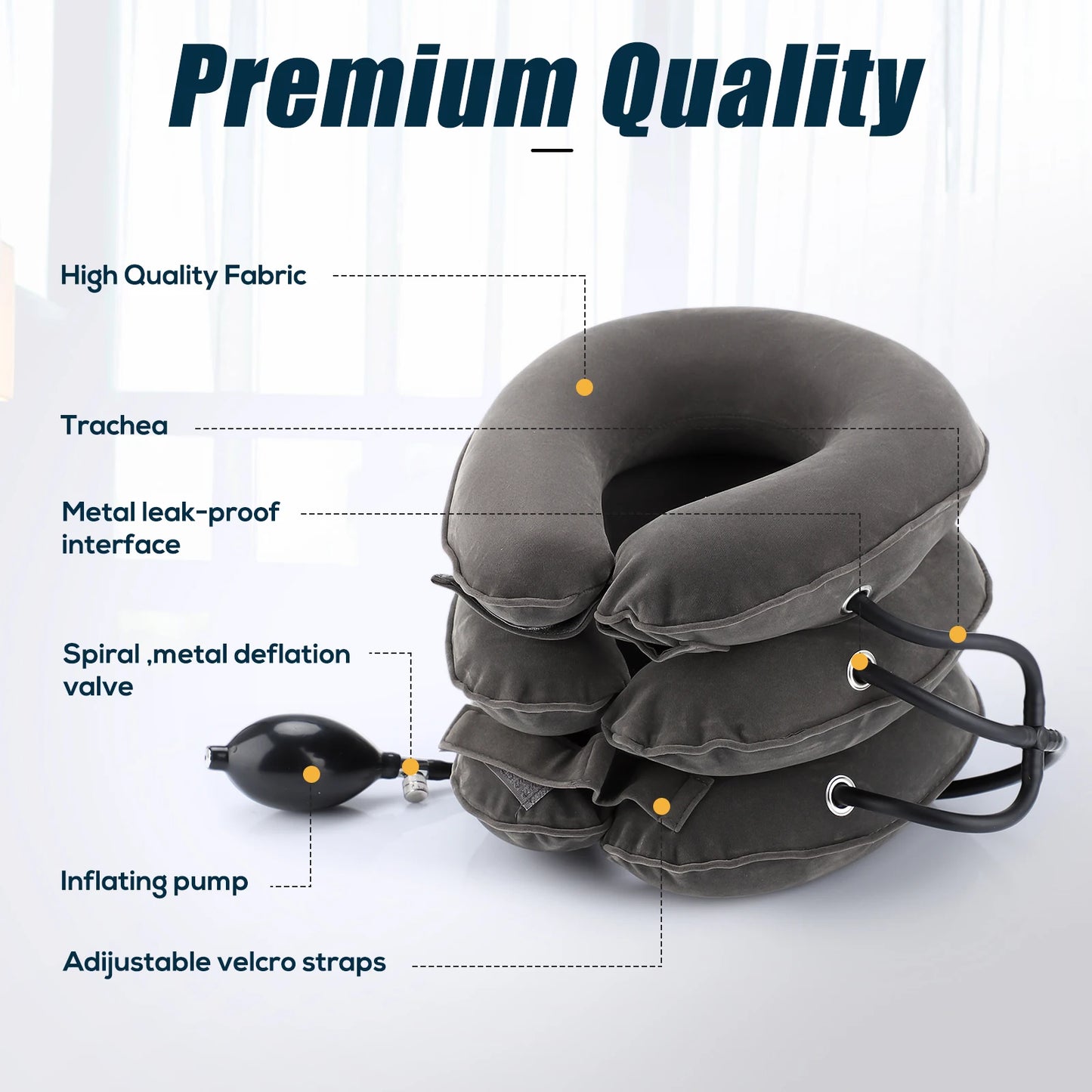 Neck Massager Cervical Support Pillow Air Pump Inflatable Collar Stretcher Brace 3/4 Layer Pain Relief Neck Ontlaster Traction