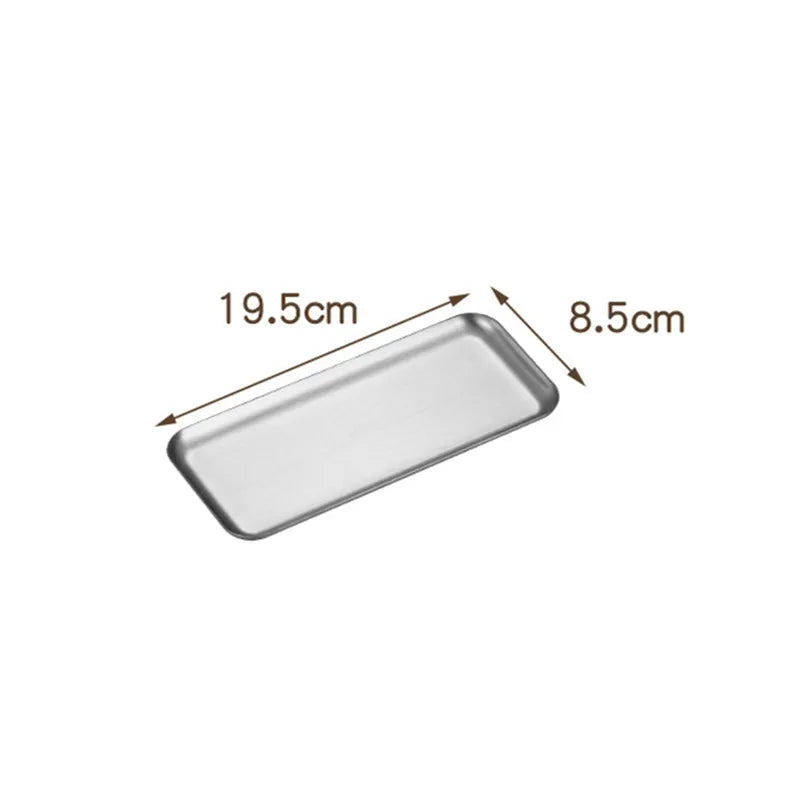 Stainless Steel Shallow Baking Pastry Tray Fruit Sancks Food Storage Plates Non-Stick Dishes Cake Pan Cookware For Kitchen