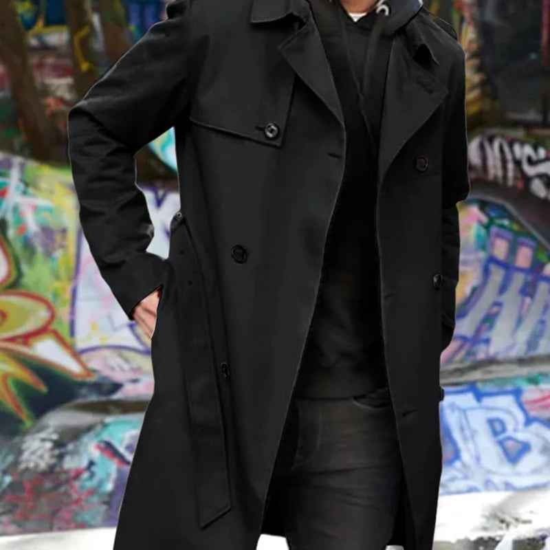 Men Fashion Windbreaker Winter Long Jacket Coats Casual Outerwear Classic Overcoats Pocket Jackets Coat Man Clothes Streetwear