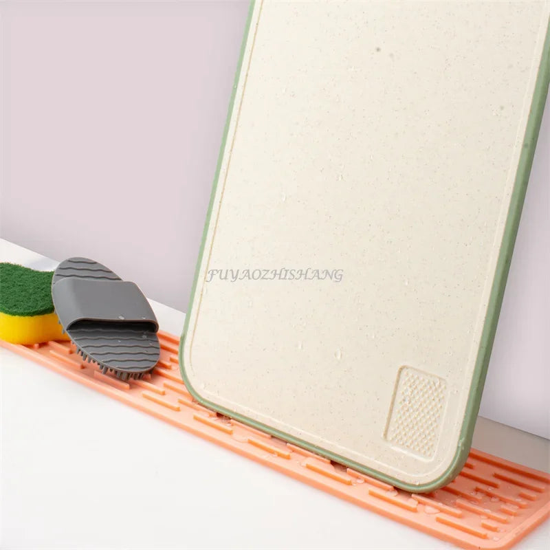 Kitchen Silicone Faucet Mat Drip Protection Pads Faucet Water Catcher Mat Sink Drain Pad Waterproof Non-slip Bathroom Gadget