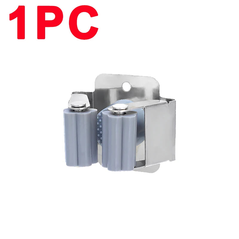 Multi-Purpose Mop Storage Hooks Wall Mounted Punching Type Mop Broom Organizer Holder Rack With Screws Kitchen Bathroom Supplies