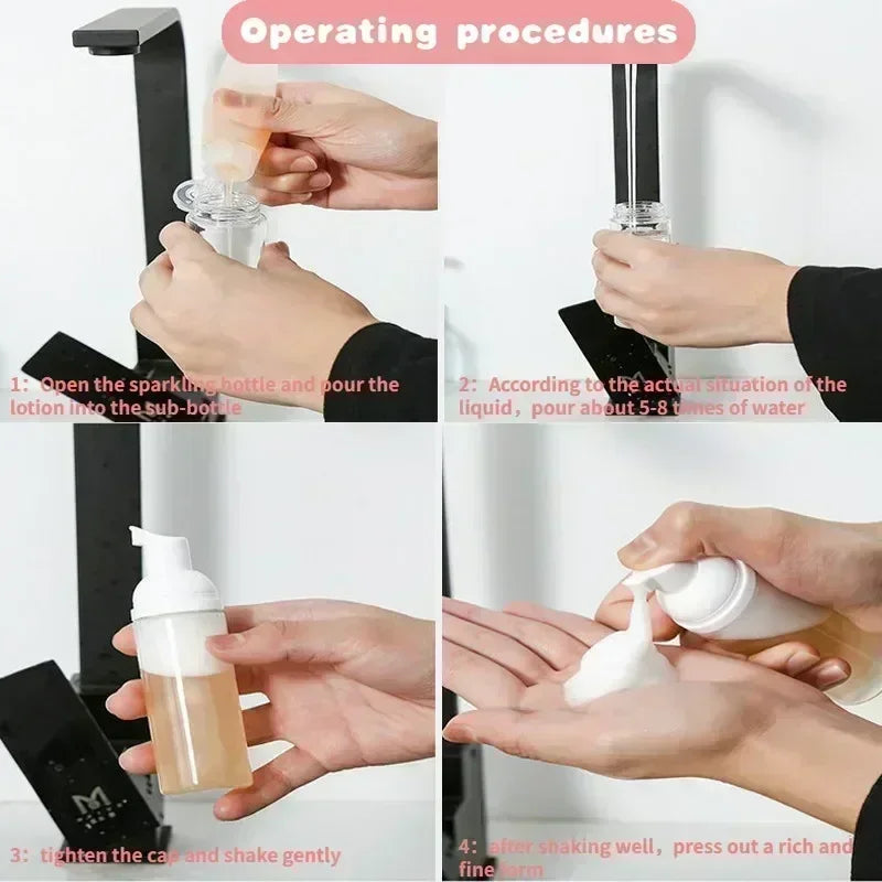 50-200ml Portable  Foaming Soap Dispensers Bottle Empty Plastic Mousse Facial Cleanser Pump Bottle Refillable Lotion Shampoo