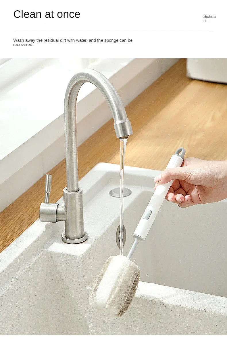 Removable Sponge Baby Cup Bottle Brush Kitchen Cleaning Tool Bottle Cleaning Cleaning Brush  ершик для бутылок