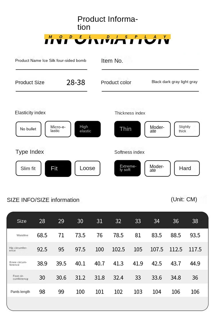 Summer Men's Casual Pants Thin Business Stretch Slim Fit Elastic Waist Jogger Korean Classic Blue Black Gray Brand Trousers Male
