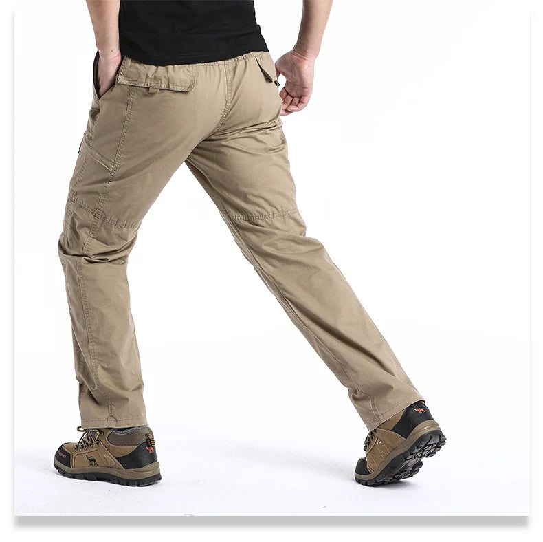 High Quality Men's Cotton Cargo Pants Casual Multiple Pocket Tacitcal Pants Spring Autumn Outdoor Camping Hiking Work Pants