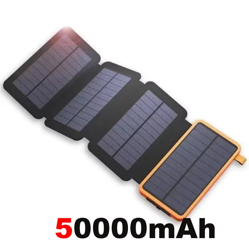 200000mAh Portable Solar Power Bank USB Super Fast Charging Folding Solar Panels Outdoor Camping Waterproof Sun Power For iPhone