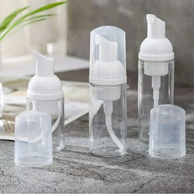 50-200ml Portable  Foaming Soap Dispensers Bottle Empty Plastic Mousse Facial Cleanser Pump Bottle Refillable Lotion Shampoo