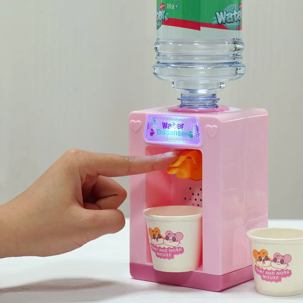Children's Mini Fun Water Dispenser Electric Acousto-optic Simulation House Drinking Machine Baby Kitchen Toy Children Gift