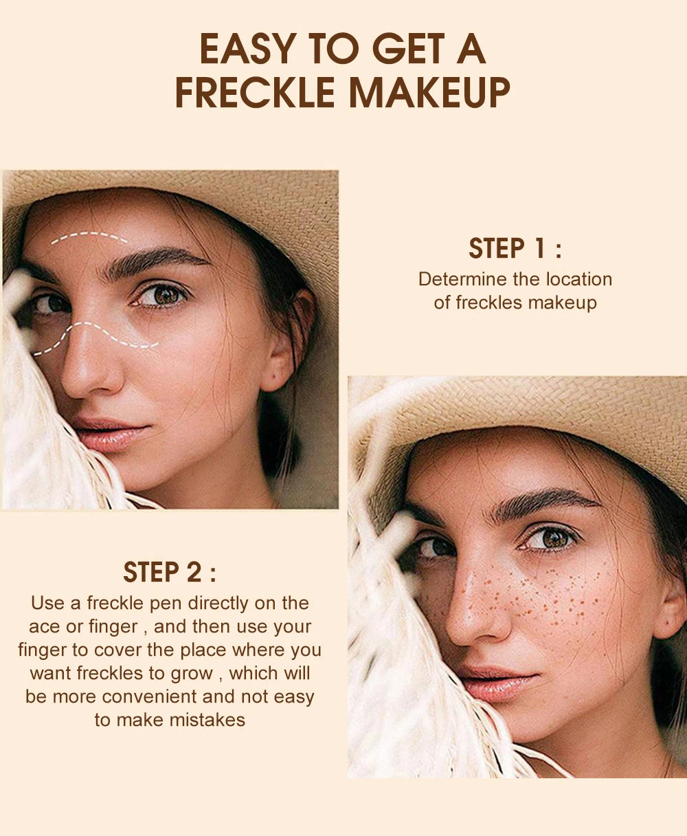 HANDAIYAN Natural Fake Freckle Pen Quick-Drying Waterproof Spot Pencil Makeup Tool for Facial Lifelike Fake Freckles Cosmetics
