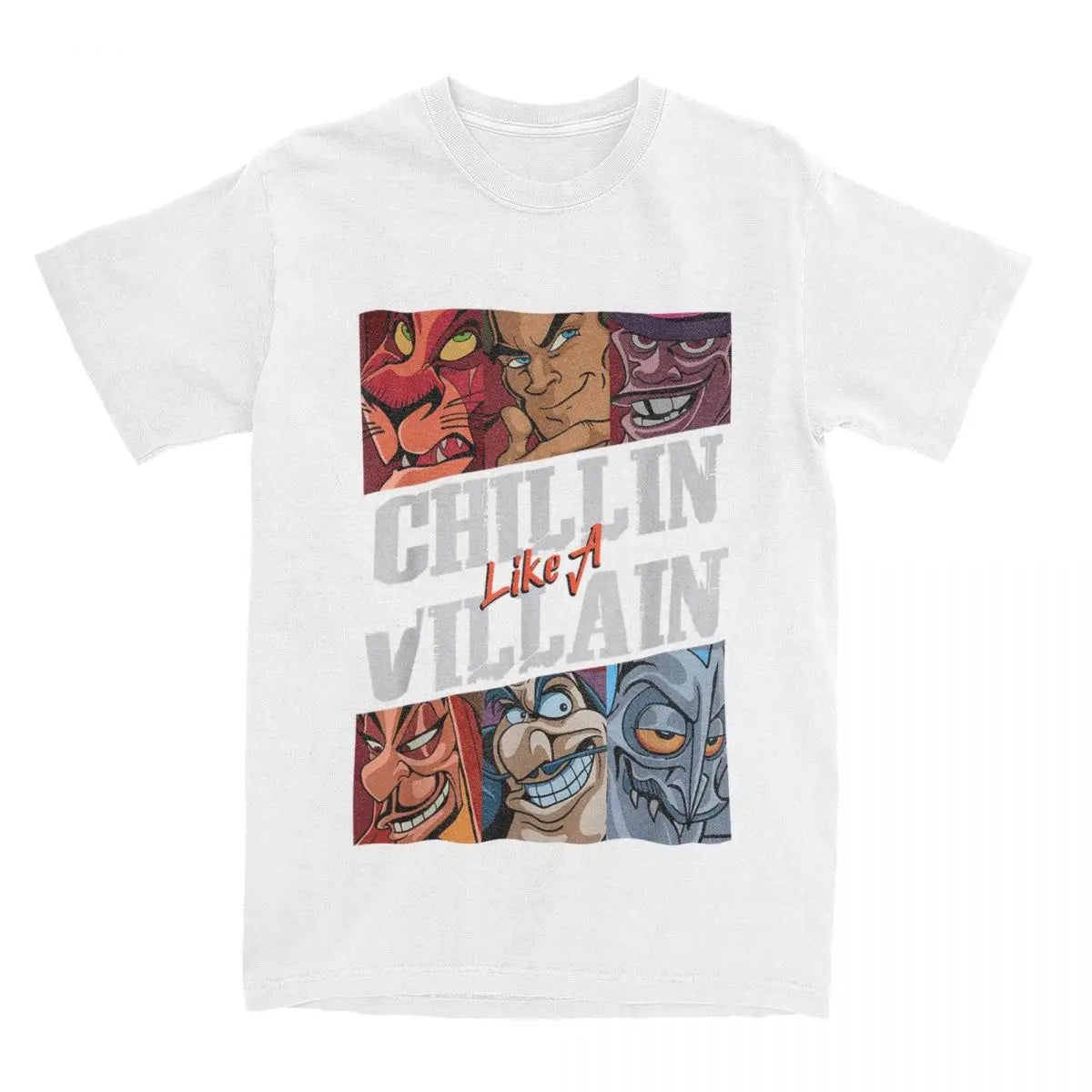Villains T Shirts Chillin Like A Villain Group Portrait Vintage Tee Shirt Short Sleeve T-Shirt Cotton Gift Idea Tops