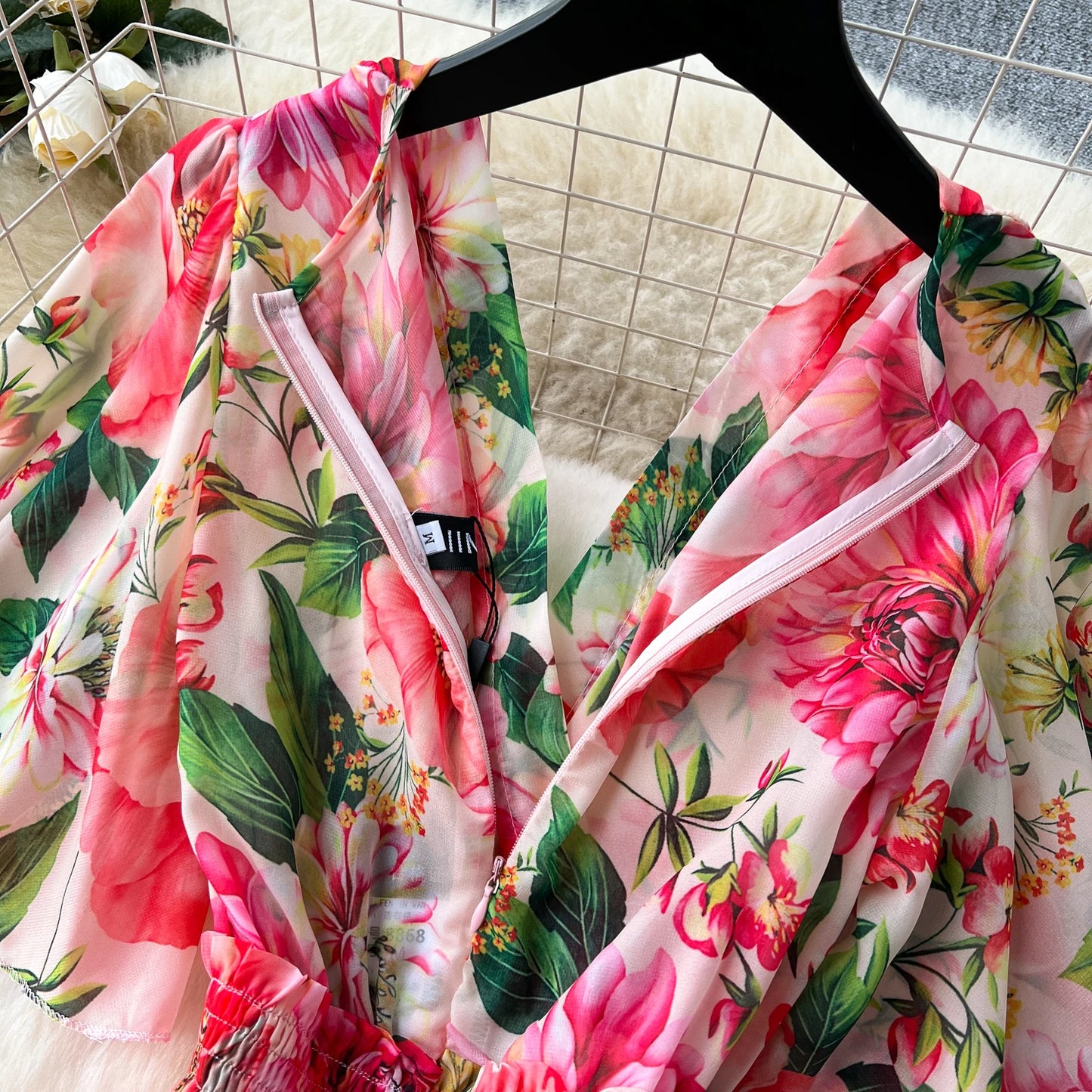 Sexy Print chiffon Short Sleeve V-neck Mini Dress Chic Evening Party Club Summer Vestidos Women Hip Wrap dresses