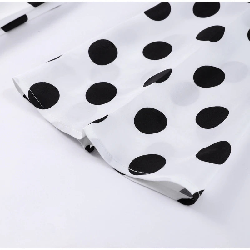 Sexy Polka Dot Women's Long Dress Square Collar Waist Cinching Belt Flare Sleeve Maxi Dressess Lady 2025 Summer Evening Vestidos