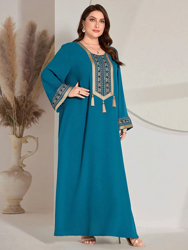 TOLEEN Luxury Elegant V-Neck Mesh Party Evening Maxi Dresses 2024 New Summer Women Plus Size Printed Lantern Sleeves Long Dress