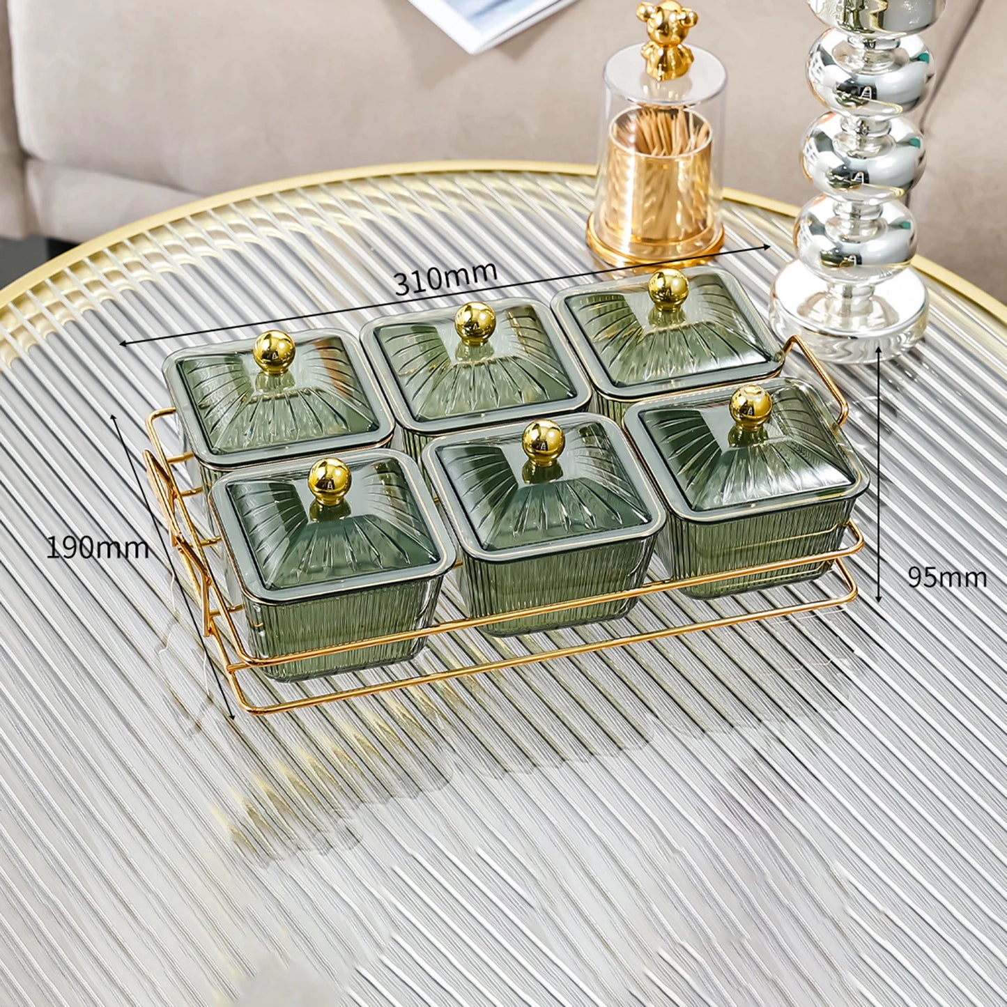 Household Fruit Serving Tray Snack Storage Boxes Large Capacity Stackable Containers for Living Room Bedroom Kitchen Dorms