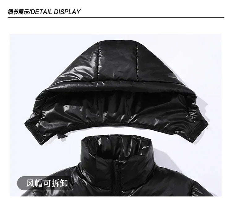 Thick Winter Jacket Warm Wool Windproof Hooded jacket Male Parkas Plus Size Fashion Man Jacket and Coat Men