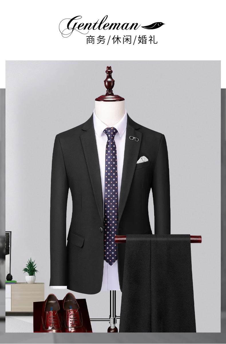 Blazer and Vest and Pants Boutique Fashion Solid Color Men's Casual Formal Office Business Suit Groom Wedding Dress Party Suit