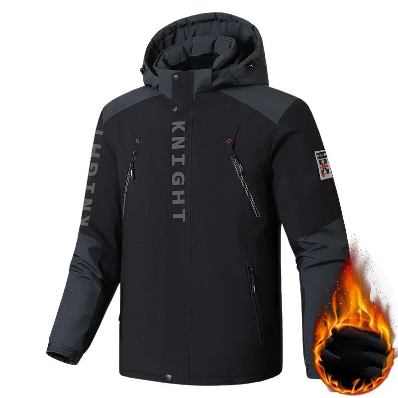 2024 Men's Winter Jacket Hooded Fleece Warm Parka Men Black Plush Coat Male Big Large Size Outerwear 9XL Windbreak Autumn Anorak
