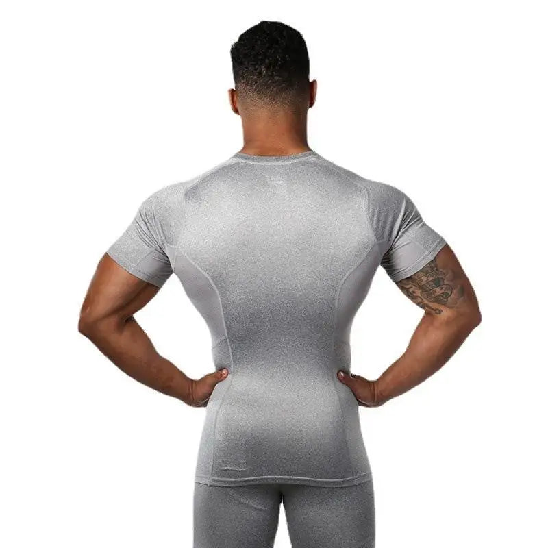 Summer Men's Quick Dry Compression T-Shirt Sport Running Short Sleeve Tees Gym Fitness Workout Bodybuilding Sweatshirt Clothes