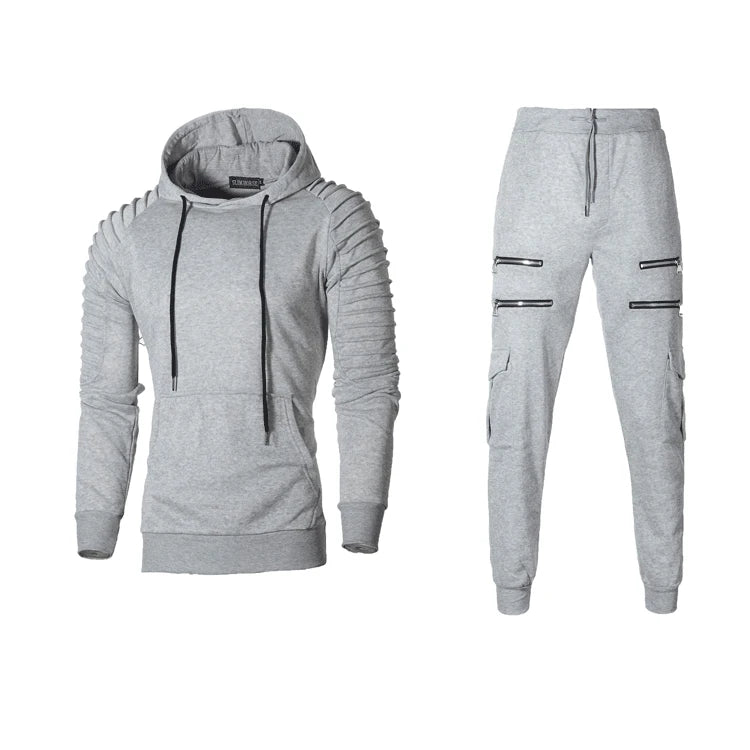 Men's Tracksuit Military Hoodie Sets Camouflage Hooded Leisure Suit Man Sweatshirt Pants Tactical Sweat Sports Suit