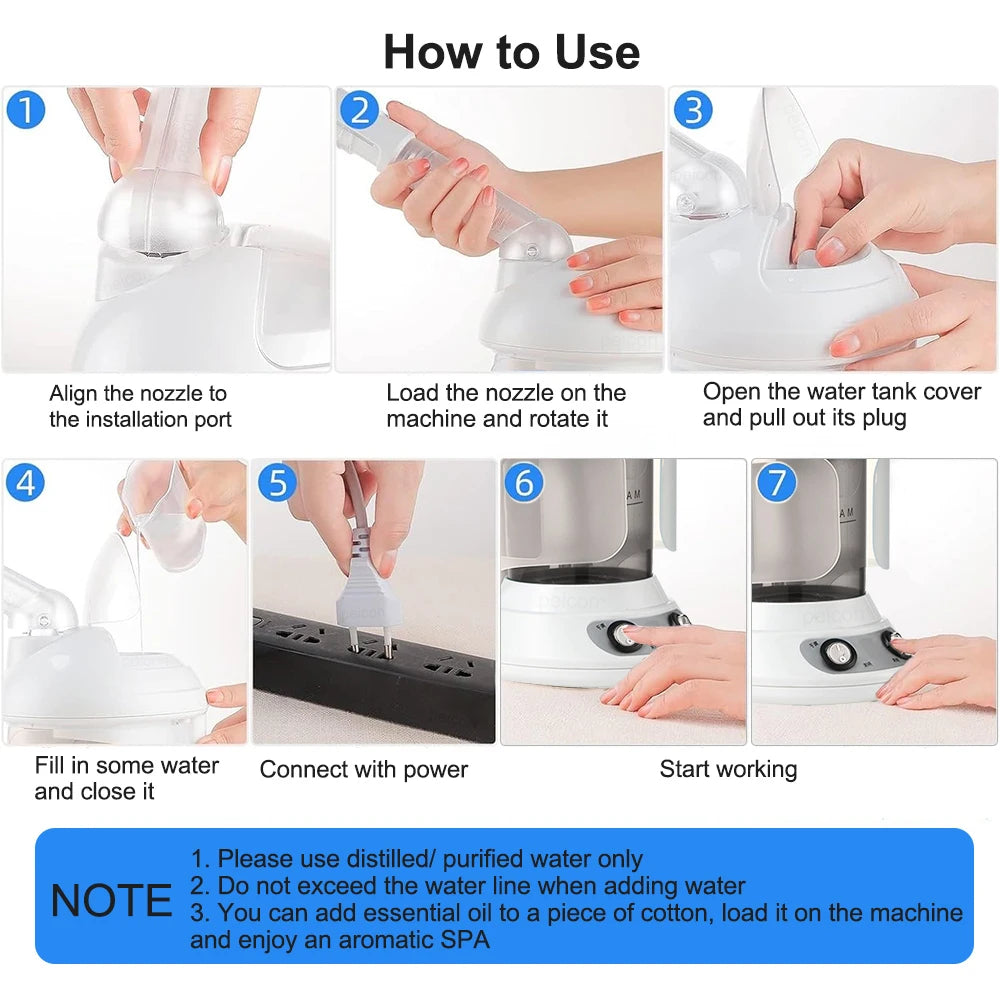 Facial Steamer For Face Vaporizer Hot Mist Sprayer Moisturizing Nano Humidifier Professional Hydrating Skin Care Facial Steamer