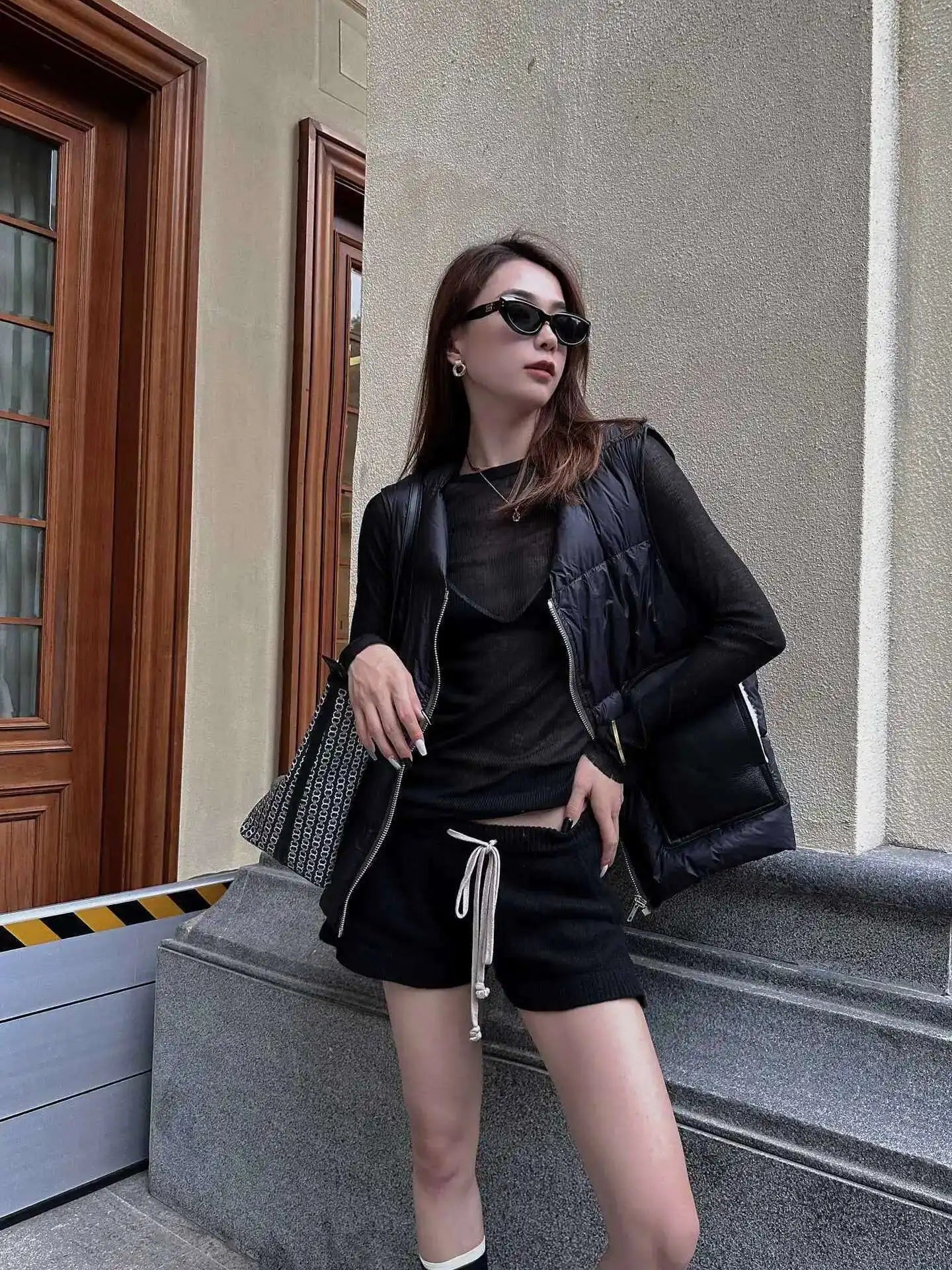 HKSH Autumn Winter Men's Tide Dark V-neck Cotton Jacket Women Splice Fur Patchwork Sleeveless Vest Zipper Chic Down Coats HK2466