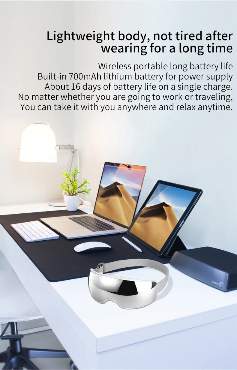 Eye Massager Acupoint Vibration Pulse Hot Compress Eye Care With Bluetooth Music Relieve Fatigue Visible Eye beauty instrument