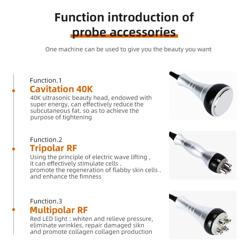 40K 3/4 IN 1 Cavitation  Body Slimming Machine Facial Massager Skin Tighten Face Lifting Vacuum Suction Beauty Device
