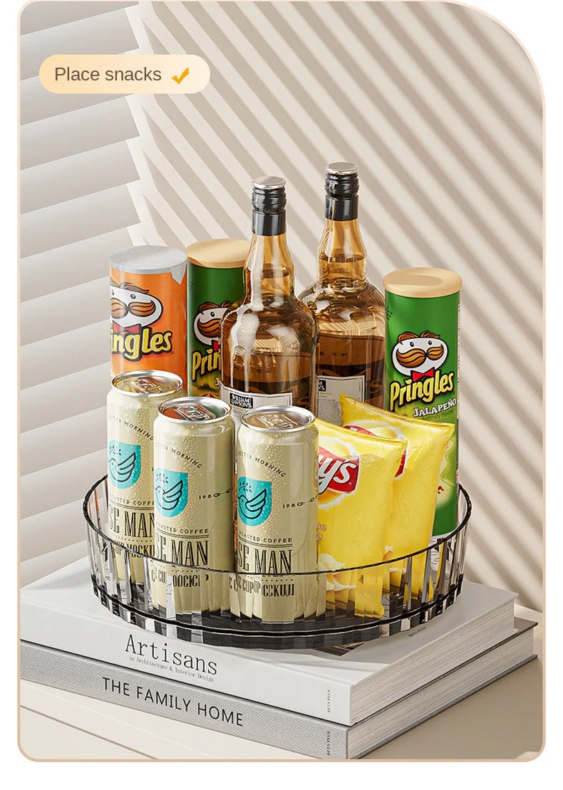 360 Rotating Seasoning Storage Tray Multifunction Pantry Cabinet Turntable For Cosmetics Bathroom Storage Box Kitchen Organizer