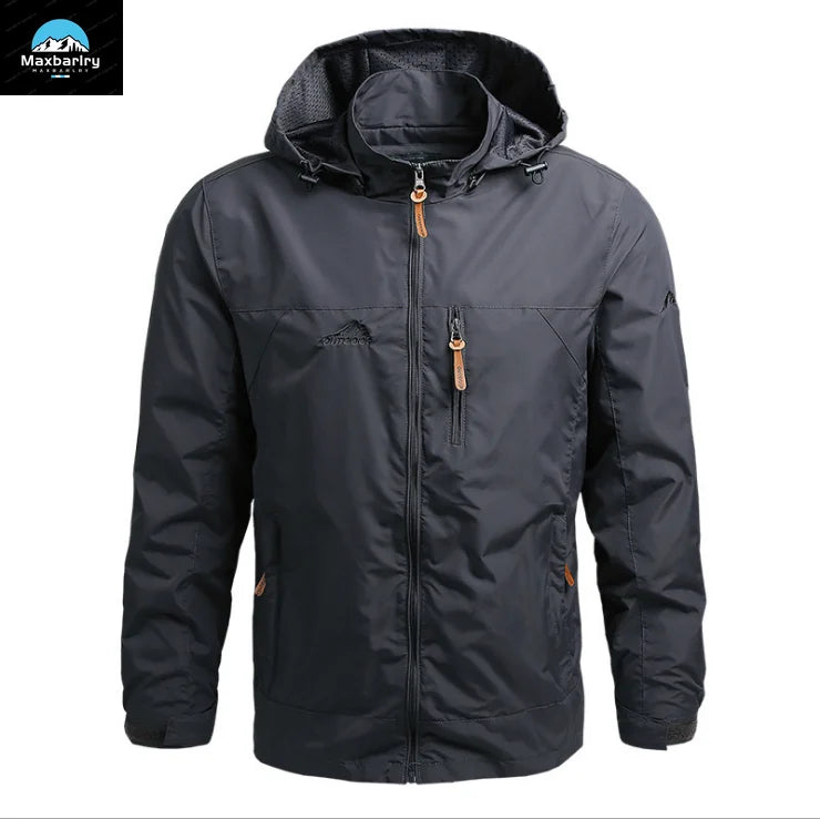 Men's Windbreaker Casual Men's Hooded Jacket Outdoor mountain Waterproof MA-1 Pilot Coat Men's Mountaineering Hunting Suit
