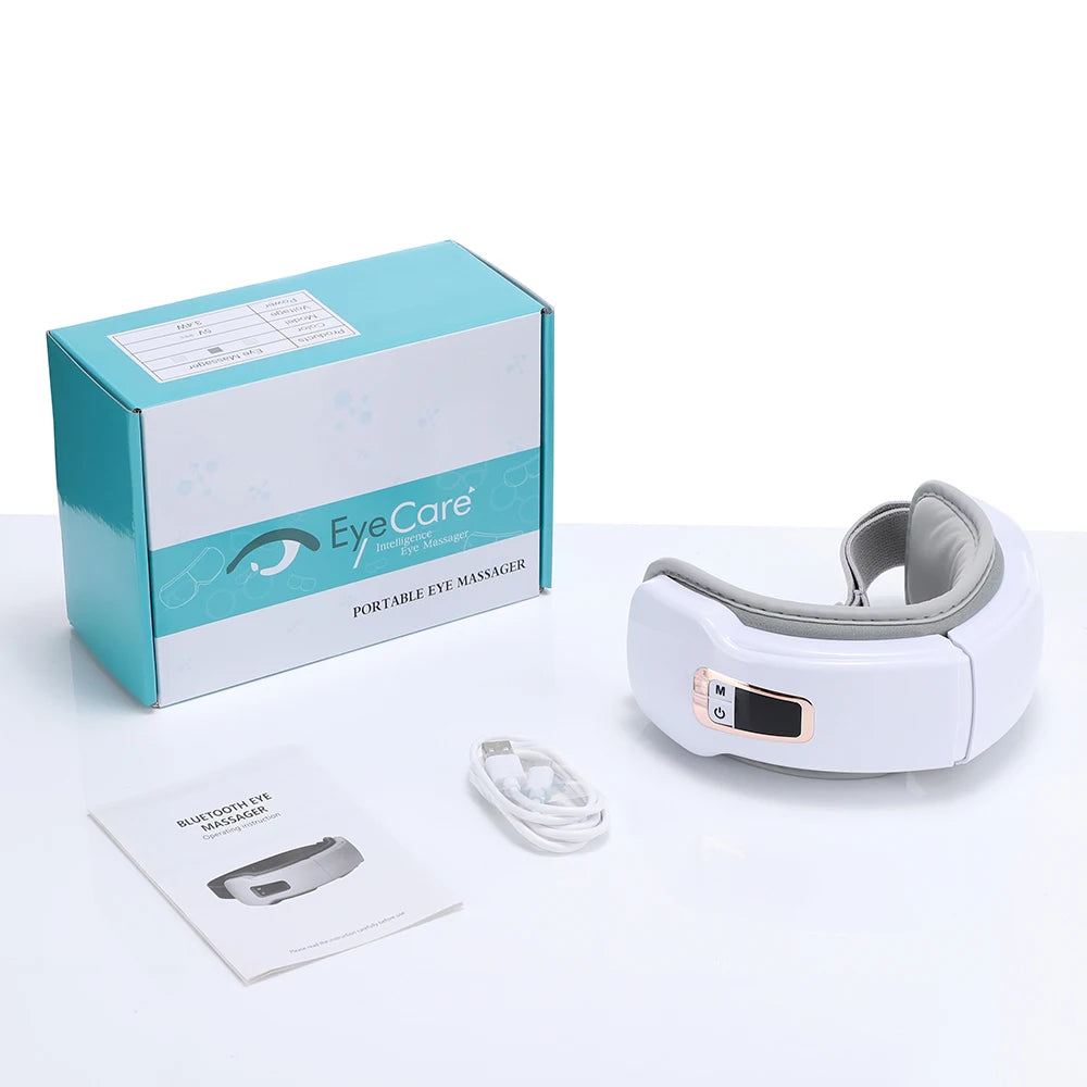 Electric Eye Massager Hot Compress Vibration Massage Bluetooth Music Relief Stress Fatigue Relax Foldable Eye Care Smart Glasses
