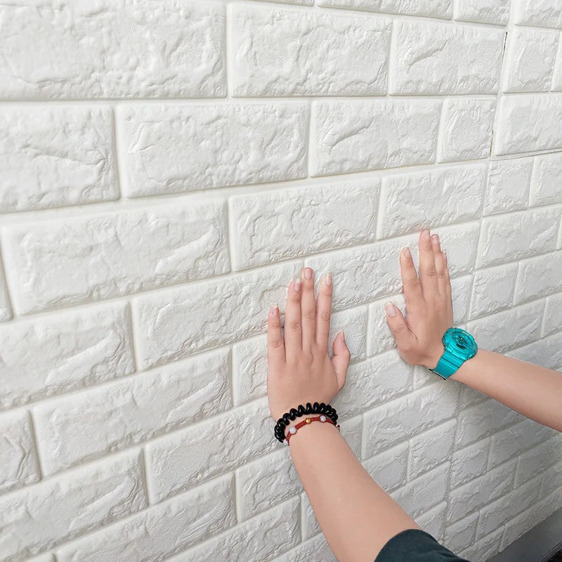 Wallpaper Home brick Foam Panels 3D Wall Stickers Self-adhesive DIY Embossed Stone Wallpaper Home Decor Living Room Kitchen