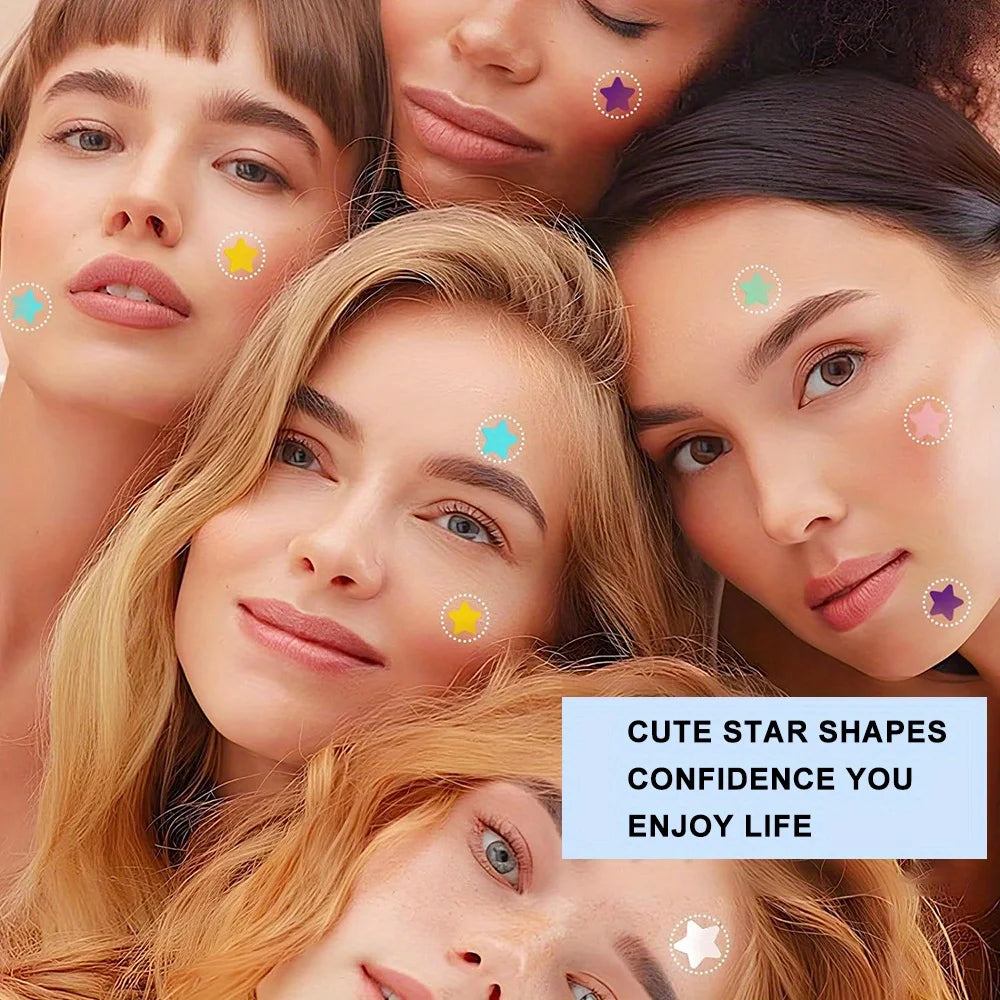 28/112/224pcs Multi-Color Star Stickers - Waterproof And Sweat-Proof To Cover Facial Blemishes - Skin-Friendly Concealer Sticker