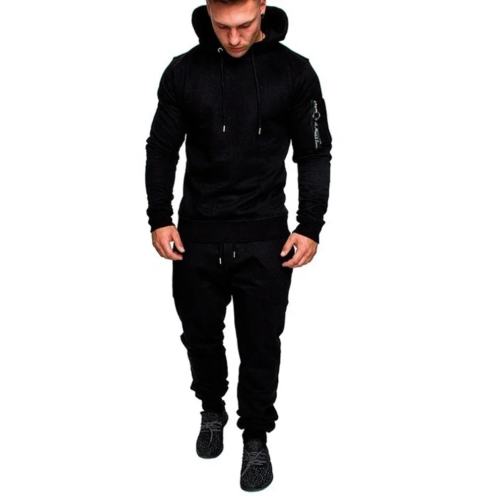 Men's Tracksuit Military Hoodie Sets Camouflage Hooded Leisure Suit Man Sweatshirt Pants Tactical Sweat Sports Suit