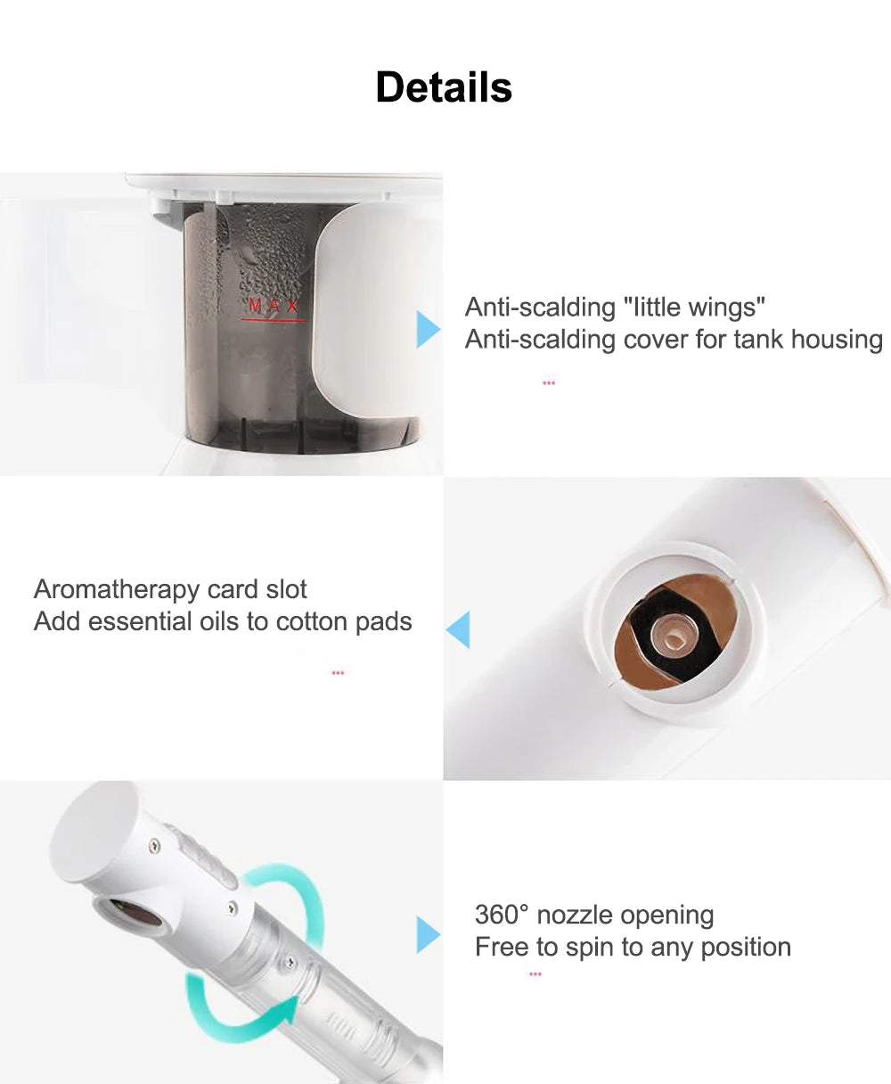 Facial Steamer For Face Vaporizer Hot Mist Sprayer Moisturizing Nano Humidifier Professional Hydrating Skin Care Facial Steamer