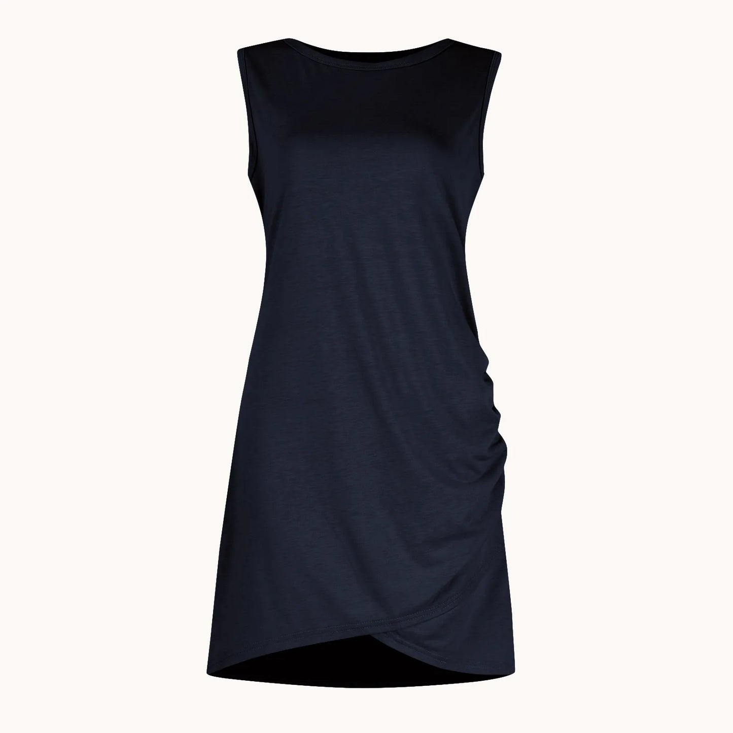 Women'S 2024 Summer Casual Beach Dress Round Neck Short Sleeveless Wrap Party Club Pleated Slim T Shirt Dresses