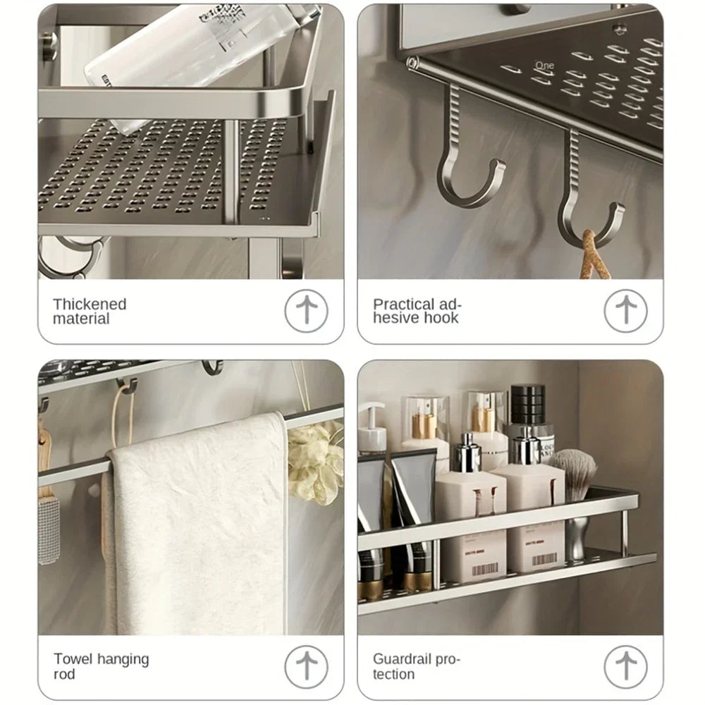 Bathroom Kitchen Multi-functional Storage Shelf Wall-mounted Storage Shelf for Indoor Wall Storage