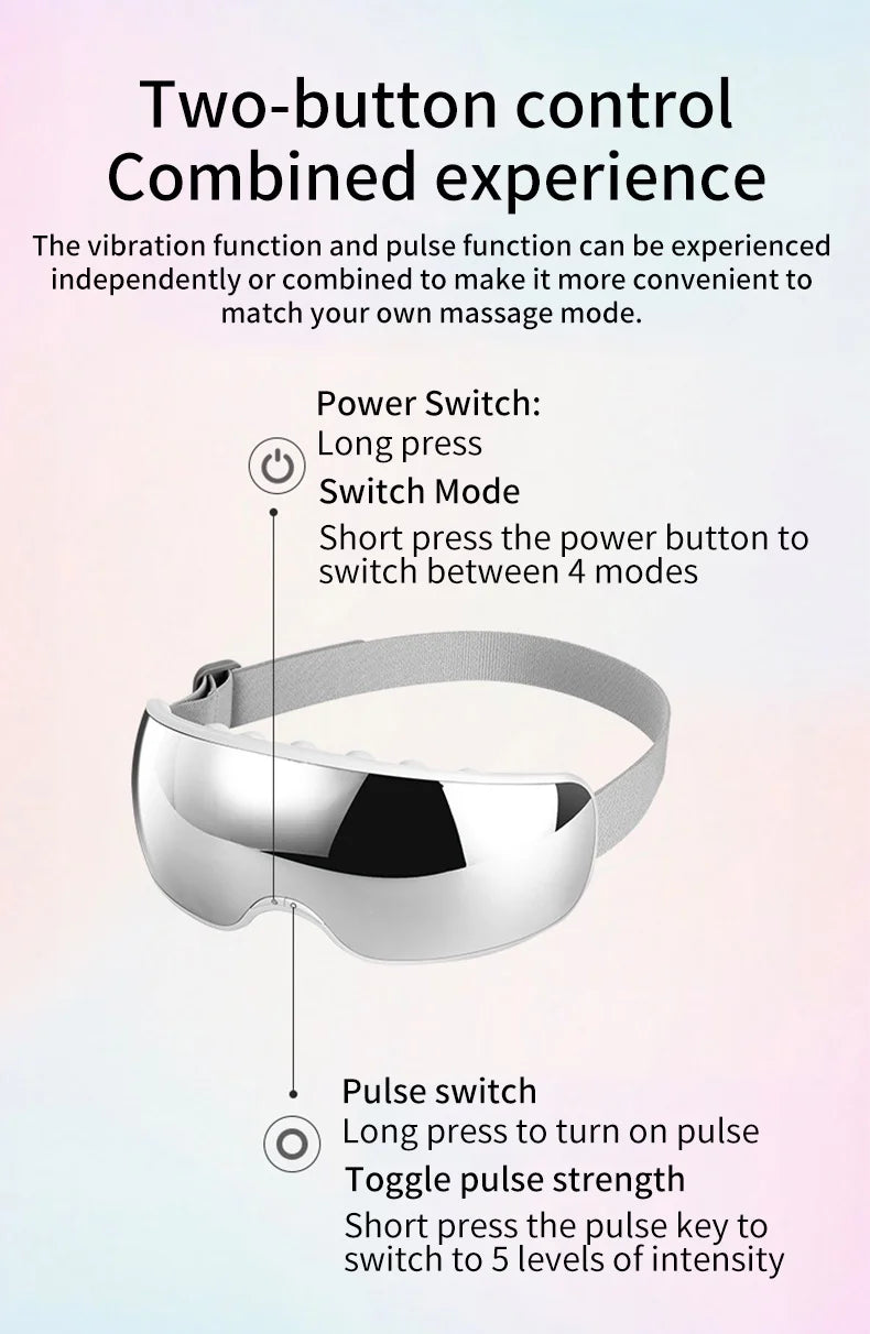 Eye Massager Acupoint Vibration Pulse Hot Compress Eye Care With Bluetooth Music Relieve Fatigue Visible Eye beauty instrument