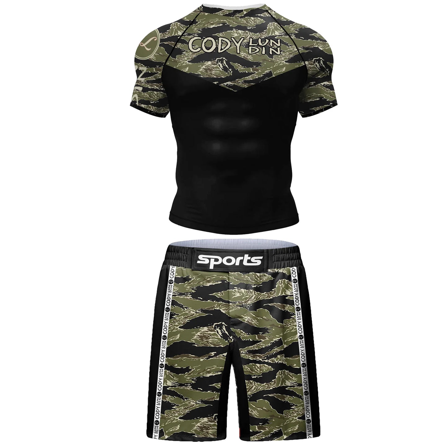 Popular Beach Surf Wear Short Sets For jiu jitsu Bjj No Gi Rashguard+Grappling Shorts Cool Westling stretchy Running Gym Clothes