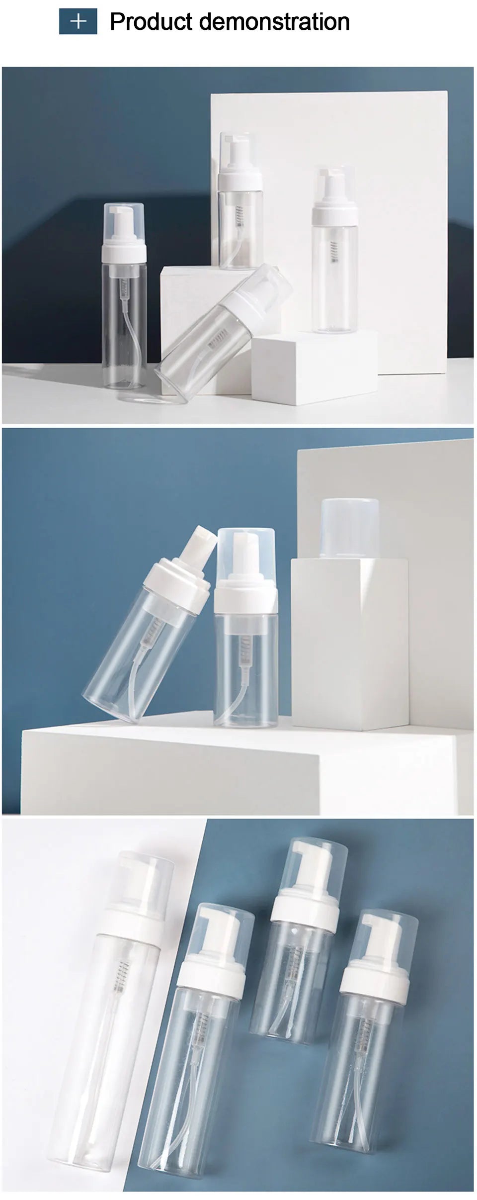 Soap Foaming Bottle Facial Cleanser Foam Maker Bottle with Silicone Clean Brush Portable Facewashing Mousse Foam Bottles