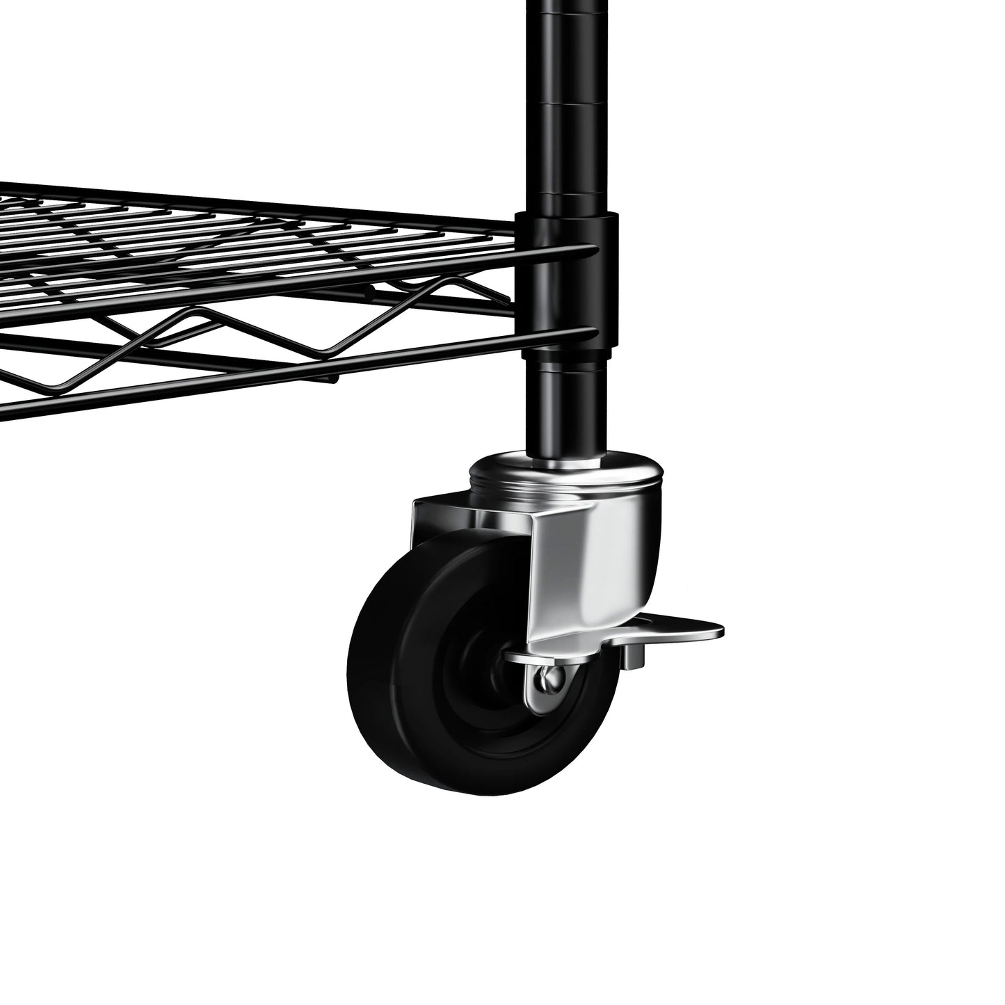 Warehouse supermarket kitchen other 5-layer heavy-duty adjustable shelves with wheels  adjustable feet  frame bearing 300 pounds