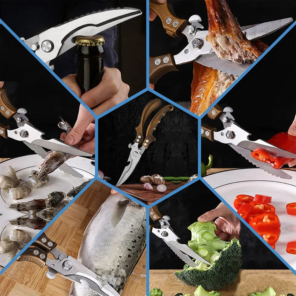 Professional Chicken Bone Scissors Upgraded Poultry Shears Cutter Stainless Steel Turkey Meat Fish Vegetables Kitchen Scissors