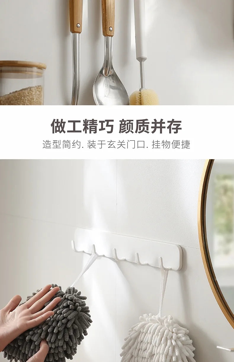 No punching hook door back row hook strong viscose kitchen bathroom bathroom waterproof wall hanging clothes hook