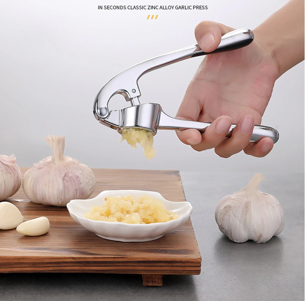 Zinc Alloy Garlic Presser Ginger Crusher Handheld Device Metal Mincer Squeezer Chopper Vegetables Masher Practical Kitchen Tools