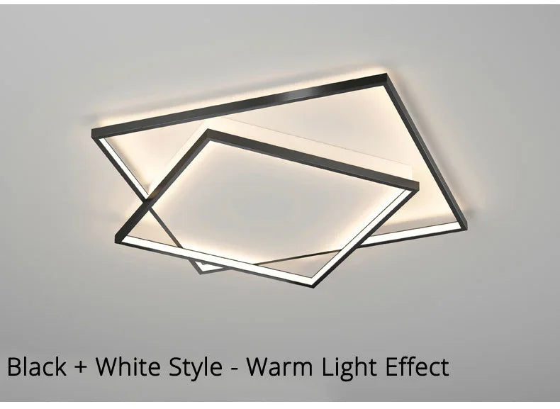 Modern Round Square LED Chandelier Simple Dimming Ceiling Lamps for Living Dining Room Kitchen Bedroom Indoor Lighting Fixture