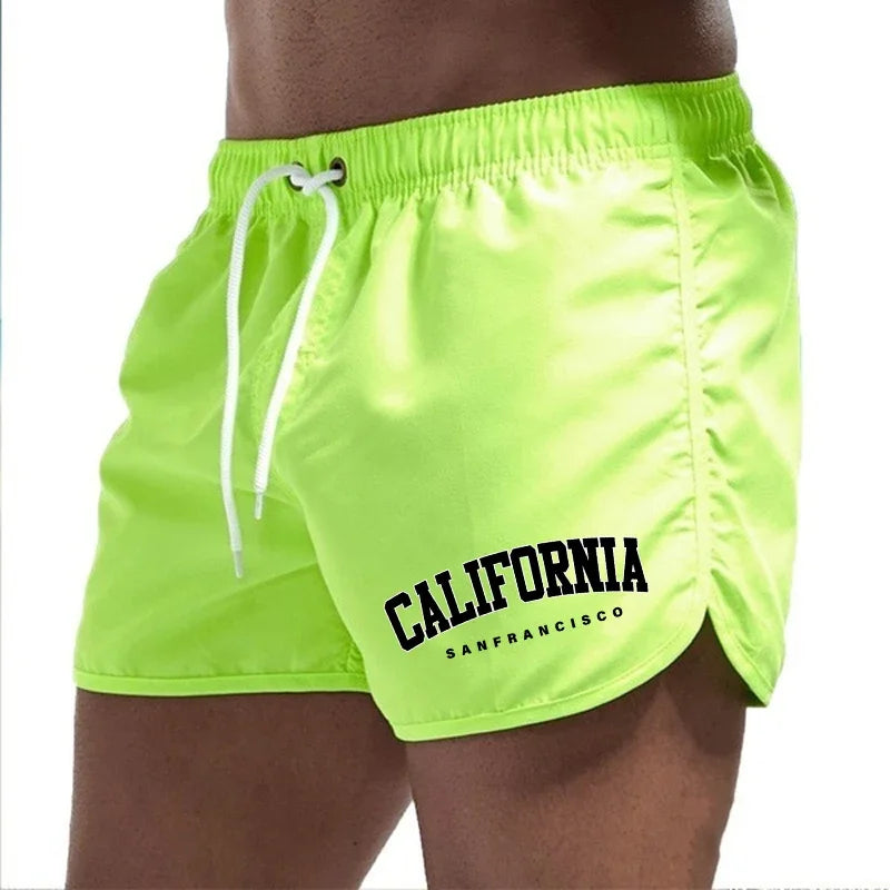 California Fashion Men's Board Shorts High Quality Beach Casual Fashion Short Pants Male Summer Running Cycling Fitness Shorts