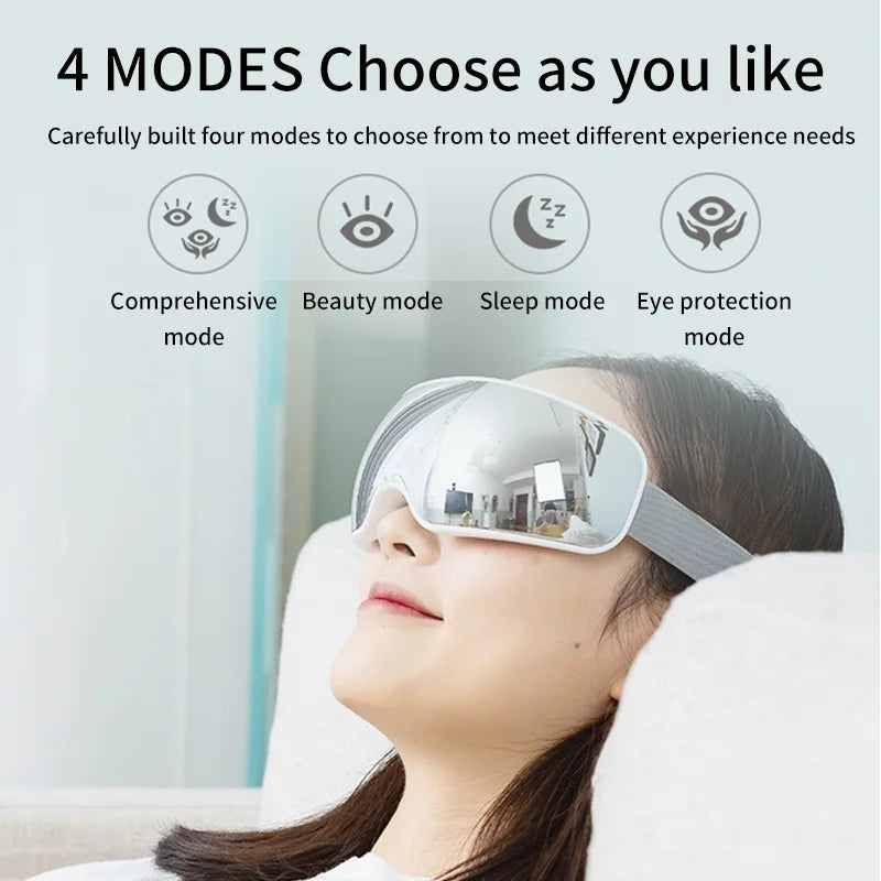 Eye Massager Acupoint Vibration Pulse Hot Compress Eye Care With Bluetooth Music Relieve Fatigue Visible Eye beauty instrument